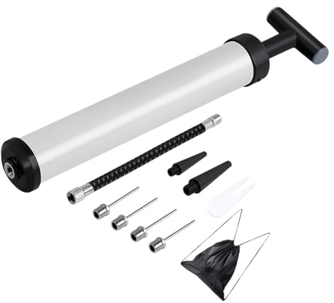 YPREWY Bombas de aire inflador con boquilla de aguja, mangueras de extensión de mano para ejercicio, deportes, balón, baloncesto, natación, inflables, mano para baloncesto, fútbol, voleibol, fútbol