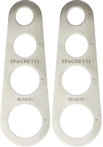Misura spaghetti in acciaio per 1/2/3/4 porzioni. 18,5 cm Sybaris (Confezione da 2)
