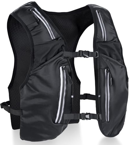 Nextyu Chaleco Hidratacion Trail Running Hombre Mujer, Mochila Correr Ligero Reflectante Correas Pecho Ajustables para Maratón Jogging Senderismo Ciclismo