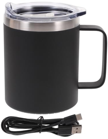 GRADENEVE Scalda Tazza Elettrica da 300ml in Acciaio Inox Protezione Surriscaldamento e Ricarica Wireless per Ufficio e Camera da Letto