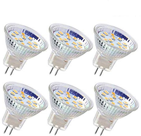 6Pcs LED MR11 Lampadine Faretto Lampadina GU4 Led Lampadine 5W 18LEDs 20W 30W Lampadine alogene Equivalente Non dimmerabile Lampadina a LED 12V AC / DC per illuminazione domestica (Bianco caldo)
