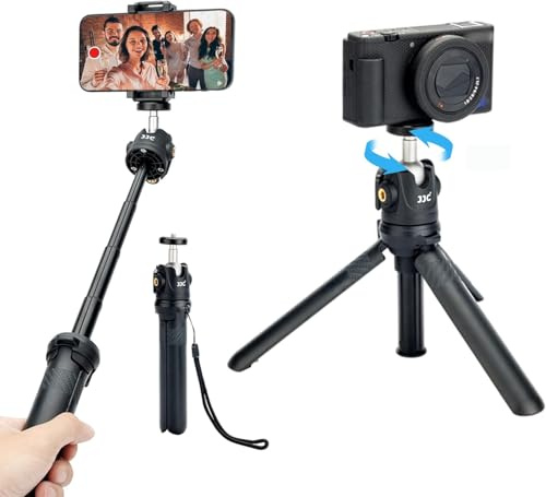 JJC Extendable Mini Tripod & Selfie Stick for Sony ZV-1F ZV-1 ZV-E10 A6100