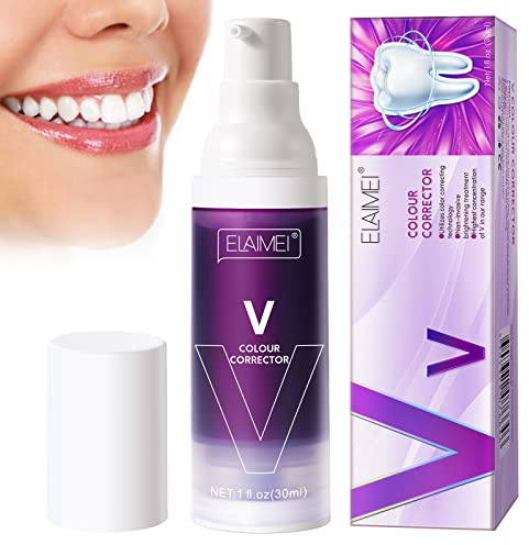 ONELUX Purple Toothpaste for Teeth Whitening, Colour Corrector, Intensive Stain Remove, Improves Teeth Brightness and Reduces Yellowing (1pc, 30ml)