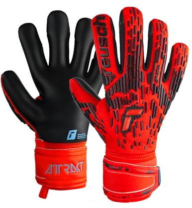 Reusch Guanti da portiere per uomo e adulti|ottima presa, stabilità e vestibilità perfetta|traspiranti|per allenamenti e partite|erba sintetica ed erba naturale|Taglie 7,5-12 | Attrakt Freegel Silver