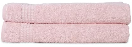 Brielle Lot de 2 serviettes de sauna 100 % coton - Serviette de sauna - Serviette de hammam - Serviette de plage - 80 x 200 cm - Très absorbante - Qualité hôtel et spa - Rose