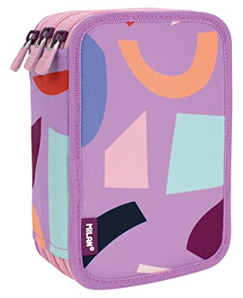 MILAN® Federmäppchen mit 3 Etagen, Serie Fun Animals Violett