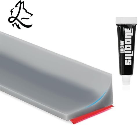 Guarnizione porta doccia in silicone adesivo con tubo di silicone per tenuta per vasca da bagno, bagno in comune, guarnizione porta doccia (1 metro, grigio)