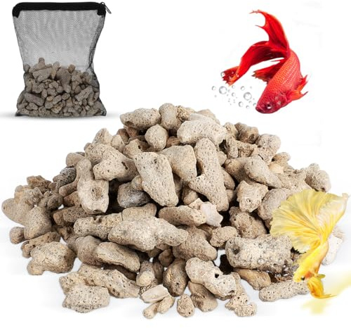 Yardwe Crushed Coral Fish Tank Filter Media Aquarium Substrate with Mesh Bag Reusable Pond Filtration Material for Freshwater and Saltwater Tanks Water Quality Support for Fish and Turtles