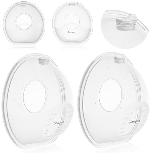 LIONELO Milky Simple Bröstmjölkskollektor Handsfree 2×60 ml | Diskreta Amningskupor | Bekväm & Återanvändbar | BPA-fri Silikon & PP | Hygienisk Förvaring | Samlar Mjölk Smidigt i BH | 2 stycken, enkel rengöring, diskret, praktisk, återanvändbar, mjölksamlare
