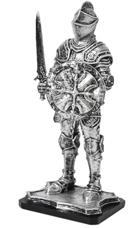 Fuwraixis Scultura di soldato medievale, Statua del guerriero spartano, Cavaliere retrò Modello del figura, decorazione per giardino da ufficio domestico, Regali da collezione