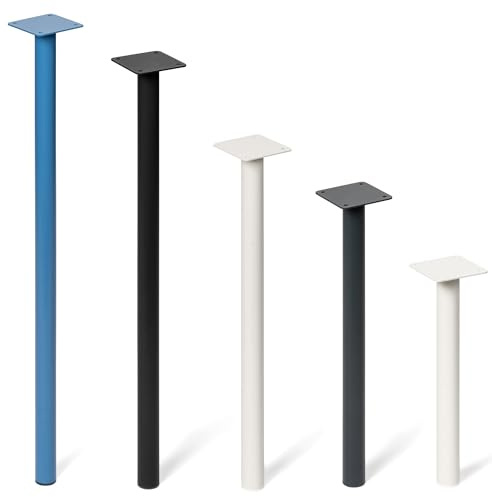 HOLZBRINK Gambe per tavolino da salotto 43 cm in metallo nero Ø42,4 mm (Set di 4) – Piedi per tavolo, comodino, gambe per panche, mobile TV – stabili, verniciati a polvere – Modello: HLT-14C