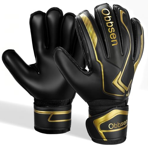JOYJ Torwarthandschuhe mit Fingersave, Junior Unisex Fußball Torwarthandschuhe Super-Grip mit Dicker Latex, Extreme Starke Kontrolle Torwarthandschuhe für Kinder, Erwachsene und Jugendliche