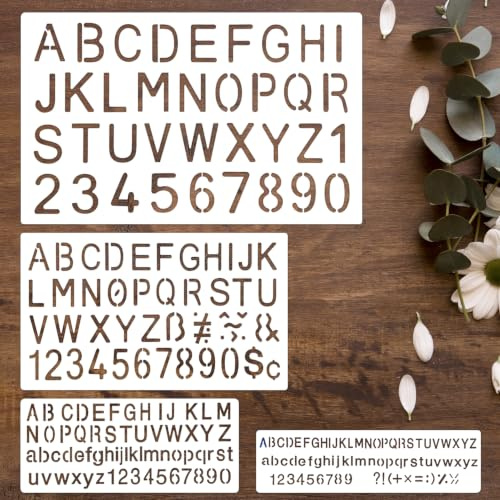 4stk bokstavs- och nummermallar, för målning, DIY, pyssel, lärande, scrapbooking