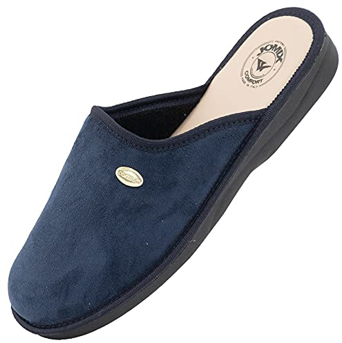 JOMIX Ciabatte Uomo Anatomiche Punta Chiusa Pantofole Uomo Eleganti e Comode Made in Italy ITU1721-3 (Blu, 40)