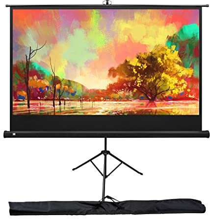 Kodak 60 Inch Projector Screen with Stand | Pull Down Projection Backdrop for Outdoor & Indoor Movies with Adjustable Tripod, White Matte Fabric Material & Storage Carry Case | Lightweight & Portable