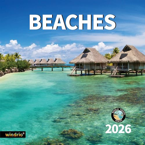 2026-2027 Wall Calendar,Calendar 2026, January 2026 - June 2027, Wall Calendar BEACHES, 12 x 24 Opened, Thick Paper, Large Writing Blocks, Hanging Monthly Calendar for Home, Office & School Planning