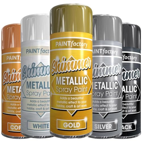 AlezyB - 1 x Metallic Shimmering Gold Spray Paint 200ml Multi-Purpose Aerosol Use for Metal and Wooden Furniture, Ornaments, Decorative Items and Much More for Interior & Exterior
