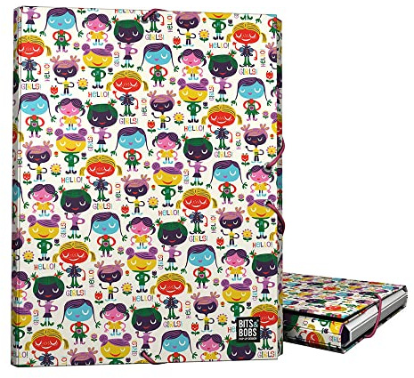 Grafoplás | Dossier 3 rabats | Carton doublé | Couverture rigide | Taille Folio | Design Bits&Bobs Pop Up Design, Hello | Certifié FSC