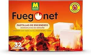 Peyca Pastillas de Encendido 32 Unidades - Fuegonet. Encendido Super rapido y Limpio. Sin Olor.