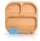 bambuskind Kinderteller mit Saugnapf skyblue Inkl. Rezepte-Ebook I rutschfester Babyteller aus Bambus mit Löffel I Kindergeschirr-Set zum Essen lernen I ohne schädliche Kunststoffe