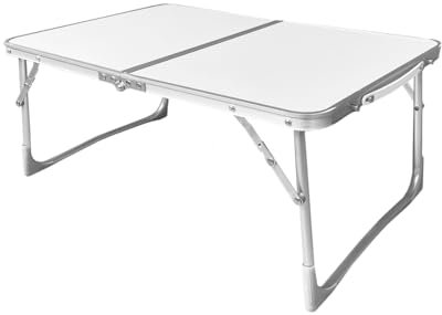 Acomoda Textil – Mesa Camping Plegable de Aluminio para Jardín, Picnic y Acampada. Bandeja Auxiliar Multifunción, Portátil y Ligera de para Hogar y Viaje. (60x40x26 cm, Plegable)