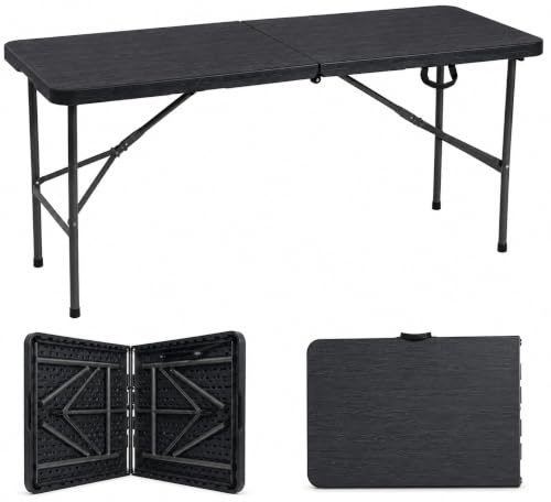ACCURATE Heavy Duty Folding Camping Table (BLACK, 4FT) | Durable