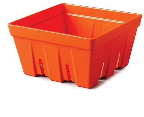 Zeal Fridge Storage Box for Fruits and Salad, Melamine Kitchen Storage Container – Wash and Serve Fruit & Salad Colander Box, Large 19cm (Neon Orange)
