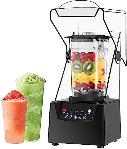 Machine à smoothie et broyeur à glace électrique avec boîtier sonore - préréglages, lame puissante, machine de cuisson silencieuse pour fruits et légumes