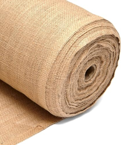 Tessuto di iuta perfetto per decorazioni rustiche per matrimoni, feste, tavoli, sedie, artigianato fai da te, composizioni floreali, fondali, nastri e fasce di iuta, Craft Queen Ltd (5 metri, 101 cm)