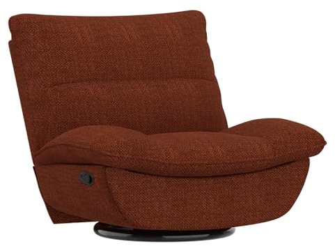 Softa Fauteuil Relaxant, Fauteuil à Bascule Manuel avec Repose-Jambes réglable, Poches latérales, Assise et Dossier rembourrés, canapé inclinable Confortable pour Le Salon, Orange