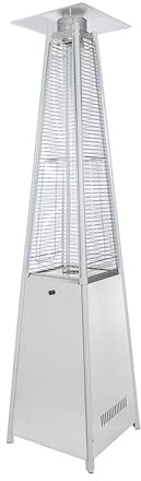 Riscaldatore Da Esterno A Propano, Riscaldatore Da Esterno Da 44.000 BTU Con Ruote Di Spegnimento Automatico For Giardino, Terrazza, Riunioni In Giardino(Silver)