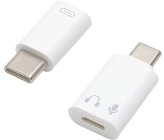 Adattatore Lightning femmina a USB-C maschio Adattatore 2 pezzi Lightning a USB C Audio Adapter PD27W Ricarica Rapida Adattatore per Ricarica Data Trasferimento OTG Cuffie per iPhone 17/16/15 Pro Max