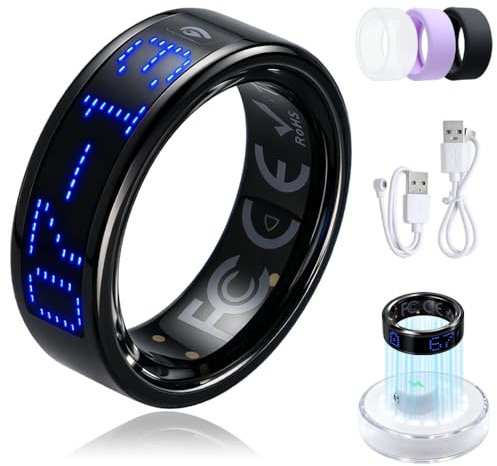 Smart Ring con Pantalla LED Control Táctil Compatible con iOS y Android