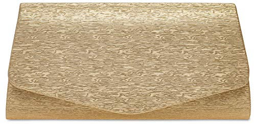 Caspar TA526 Damen elegante Glanz Clutch Tasche Abendtasche, Farbe:bronze, Größe:Einheitsgröße