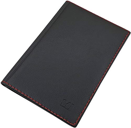 myledershop Große Elegante Ausweismappe 18 Fächer MJ-Design-Germany Made in EU (Design 2 / Schwarz)