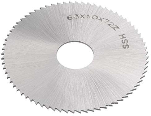 sourcing map Circular Sierra Hoja 63mm (2-1/2) Diámetro 1mm Grosor 72 Dientes 6542 Alta Velocidad Acero (HSS) barrenado Cortador con 16mm Eje para Madera PVC Aluminio Corte