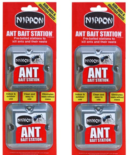 2 x Nippon Ant Bait Station Twin - nippon ant killer Ant Bait Station outdoor, ant nest killer bait stations also use as ant killer indoor, home, garden (ant traps)