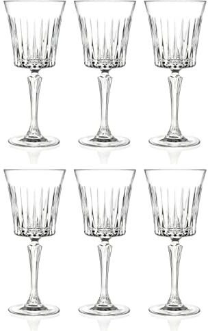 Barski Wine Glass - Goblet - Red Wine - White Wine - Water Glass - Stemmed Glasses - Set of 6 Goblets - Crystal like Glass - 7 oz. Beautifully Designed Made in Europe
