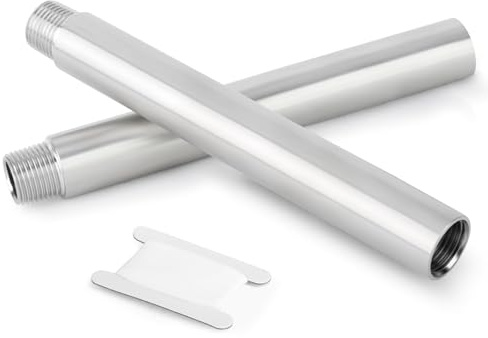ERGAOBOY 2 stycken 3/4 tum BSP yttre gänga på inre gänga x 200 mm rörförlängning, 304 rostfritt stål gängrör rak anslutningsadapter för vatten, luft, gas och sanitär