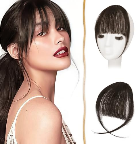Sofeiyan Flequillo Postizo pelo Natural,100% Humano Cabello Flequillos