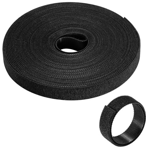 Ewent Bridas, Rollo de 10mx15mm de Bridas Para Cables, Tiras de Cables Reutilizables de Nylon, Ataduras de Cable de Longitud de Corte Libre, Organizador de Cables para Oficina, Hogar, Jardín y Más