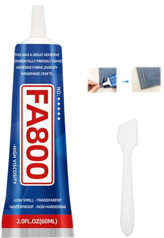 50ml Textilkleber für Stoffe, Weiß Durchscheinend Stoffkleber, Abriebfester Gewebekleber, Textilkleber Waschmaschinenfest Extra Stark, Permanenter Waschbarer Textil Kleber für Textil, Baumwolle (02)