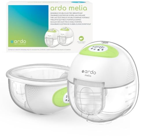 Ardo Melia Wearable Double Breast Pump. Hands Free Breast Pump with 4 Modes for Comfort & Optimal Milk Flow. Quiet, Portable & Rechargeable. Dishwasher Safe, BPA & BPS Free. Breast Shells Included.