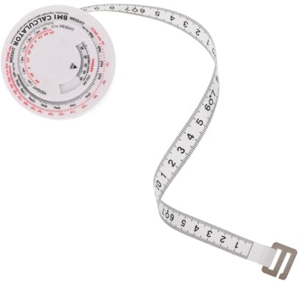 SOPOTUTU Cinta Métrica Corporal Redonda 1,5 m Calculadora De Imc, Plástico Resistente, Flexible Para Medir Grasa Corporal, Control De Cintura y Salud, Uso Deportivo y Diario