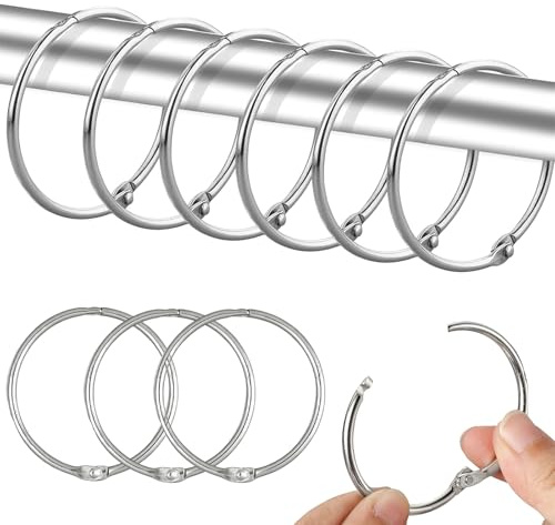 ChAusa Piezas Duraderas Anillas para Cortinas, 25mm Anilla Cortina Diámetro
