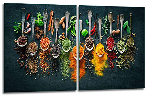 TMK - Lot de 2 cache-plaques de cuisson - 2 x 40 x 52 cm - Protection contre les éclaboussures - Plaque en verre - Plaque de cuisson - Plaque de cuisson en céramique - Planche à découper - Épices