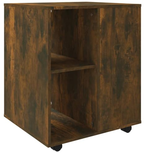 vidaXL Skåp med hjul rökfärgad ek 60x53x72 cm konstruerat trä