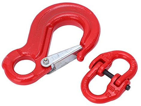 Élingue à œillet à crochet coulissant robuste 2T portant le connecteur de chaîne de levage de remorque SHooks crochets de levage portant avec boucle à 2 anneaux pour le levage d'usine, levage de port