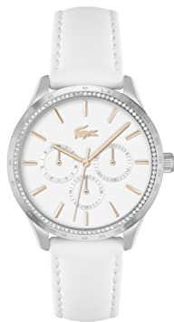 Lacoste Multi Zifferblatt Quarz Uhr für Damen mit Weisses Lederarmband - 2001291