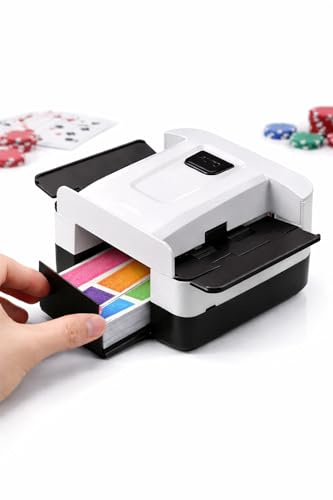 Omana Rechargeable Automatic Card Shuffler – Electric Card Shuffling Machine for 2–4 Decks, USB Charging, Fast & Quiet Casino Style Card Mixer for Poker, Blackjack, UNO & Family Game Nights